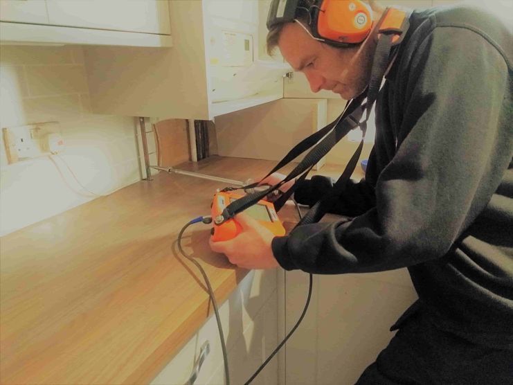 Acoustic - Electornic testing of water to pipes to listen for the indicaitons of a leak.